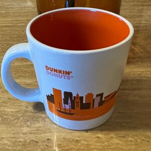 Vintage Dunkin' 🍩 BostonSkyline Mug with Orange Interior